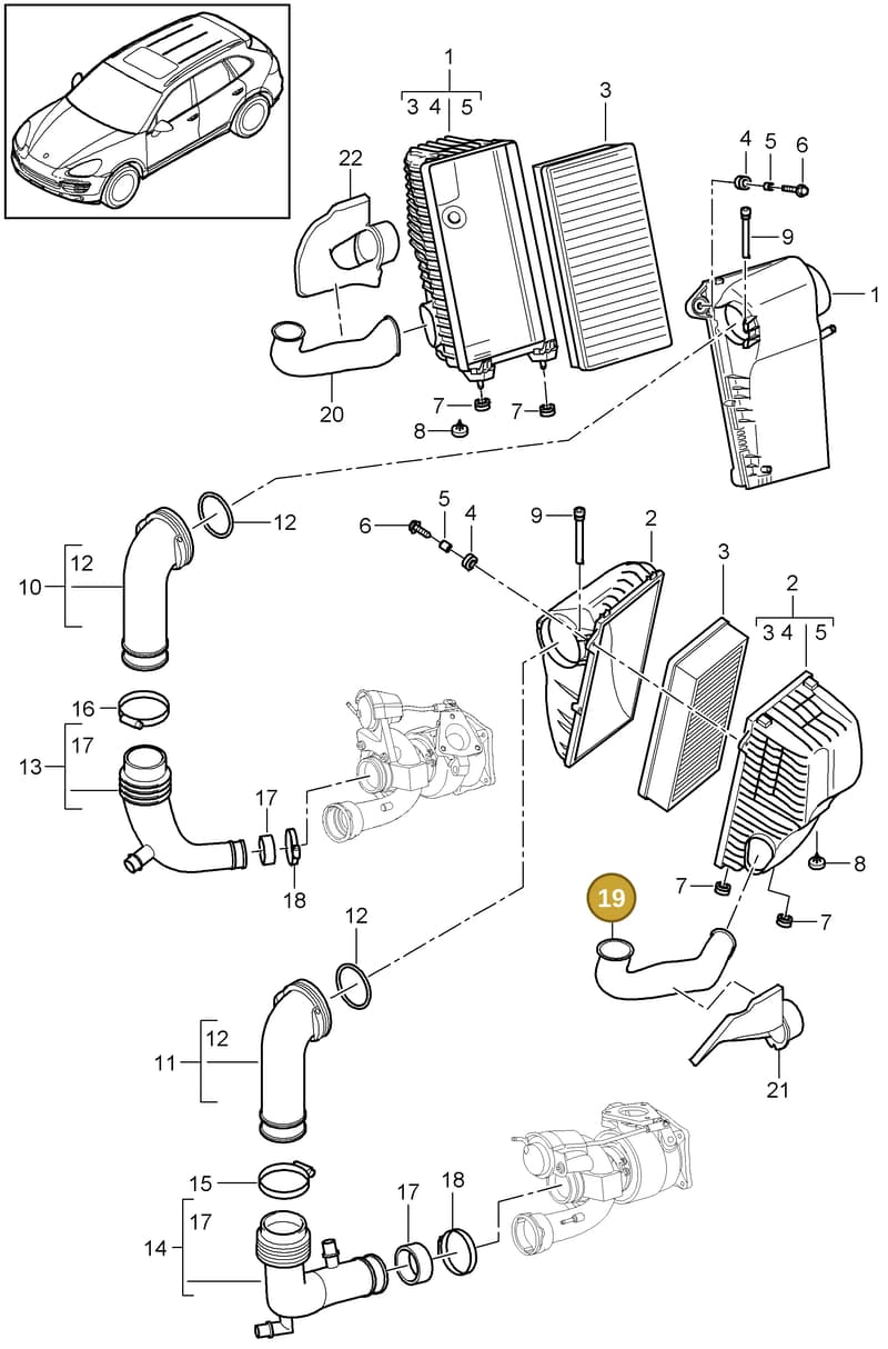 99951265309 — Porsche Cayenne (2010-2018) diagram p37106010, position 19