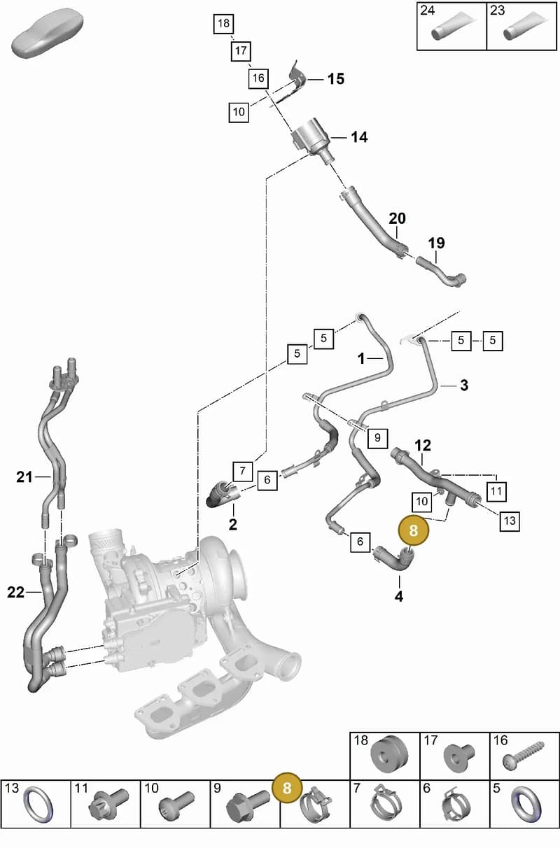 99951265609 — Porsche 911 (2024-2025) diagram p63202110, position 8