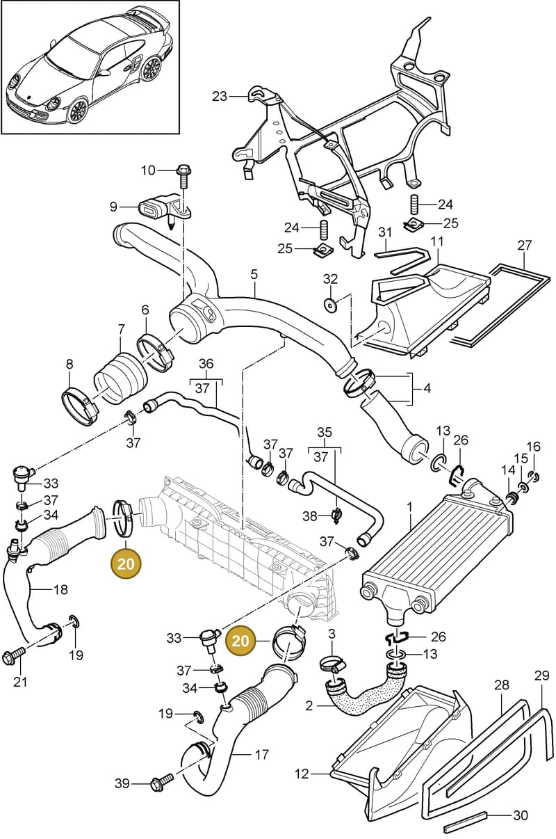 99951269801 — Porsche GT2 RS (2009-2012) diagram p36107020, position 20
