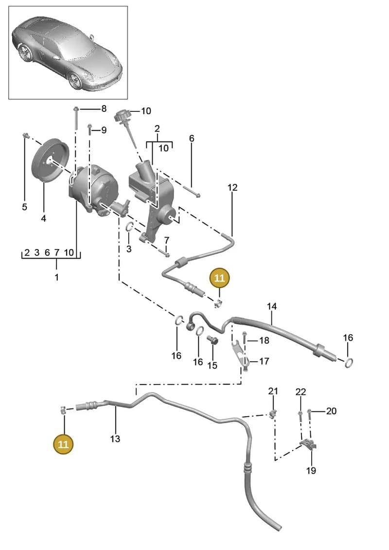 99951274401 — Porsche 991 Carrera 4 (2011-2016) diagram p38402060, position 11