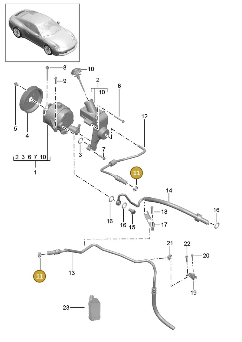 99951274401 — Porsche 911 (2016-2019) diagram p47402060, position 11