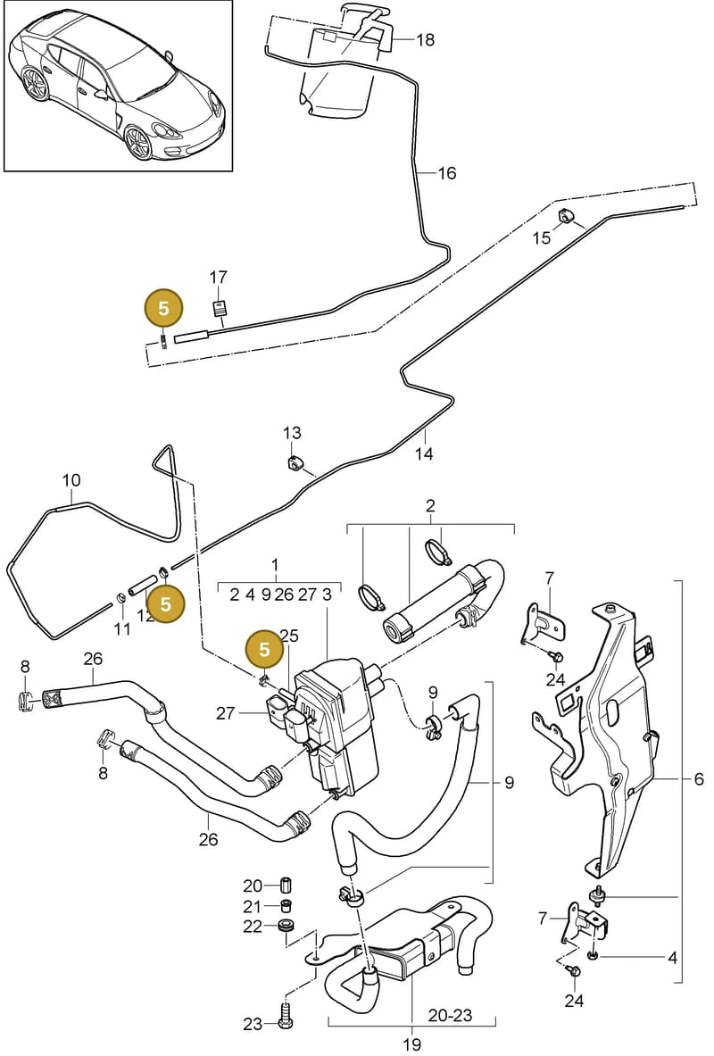 99951274601 — Porsche Panamera (2009-2016) diagram p35813080, position 5