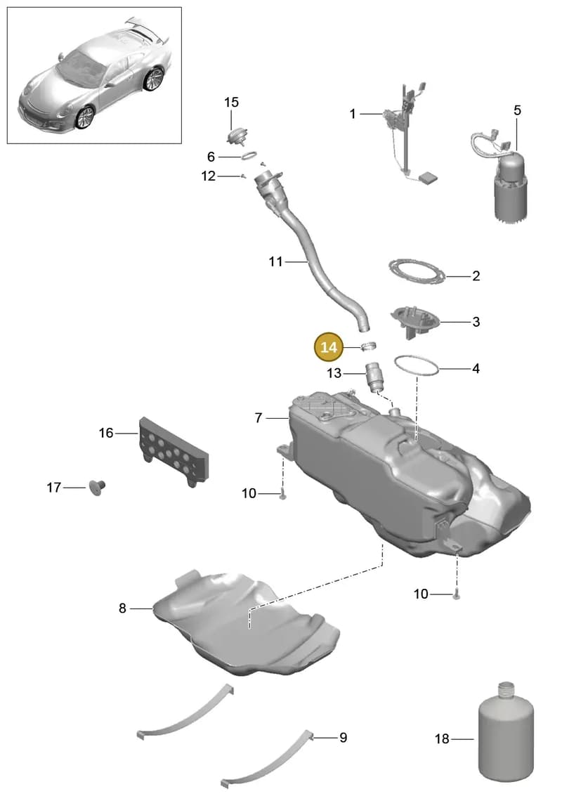 99951274801 — Porsche 911 (2013-2020) diagram p41201000, position 14