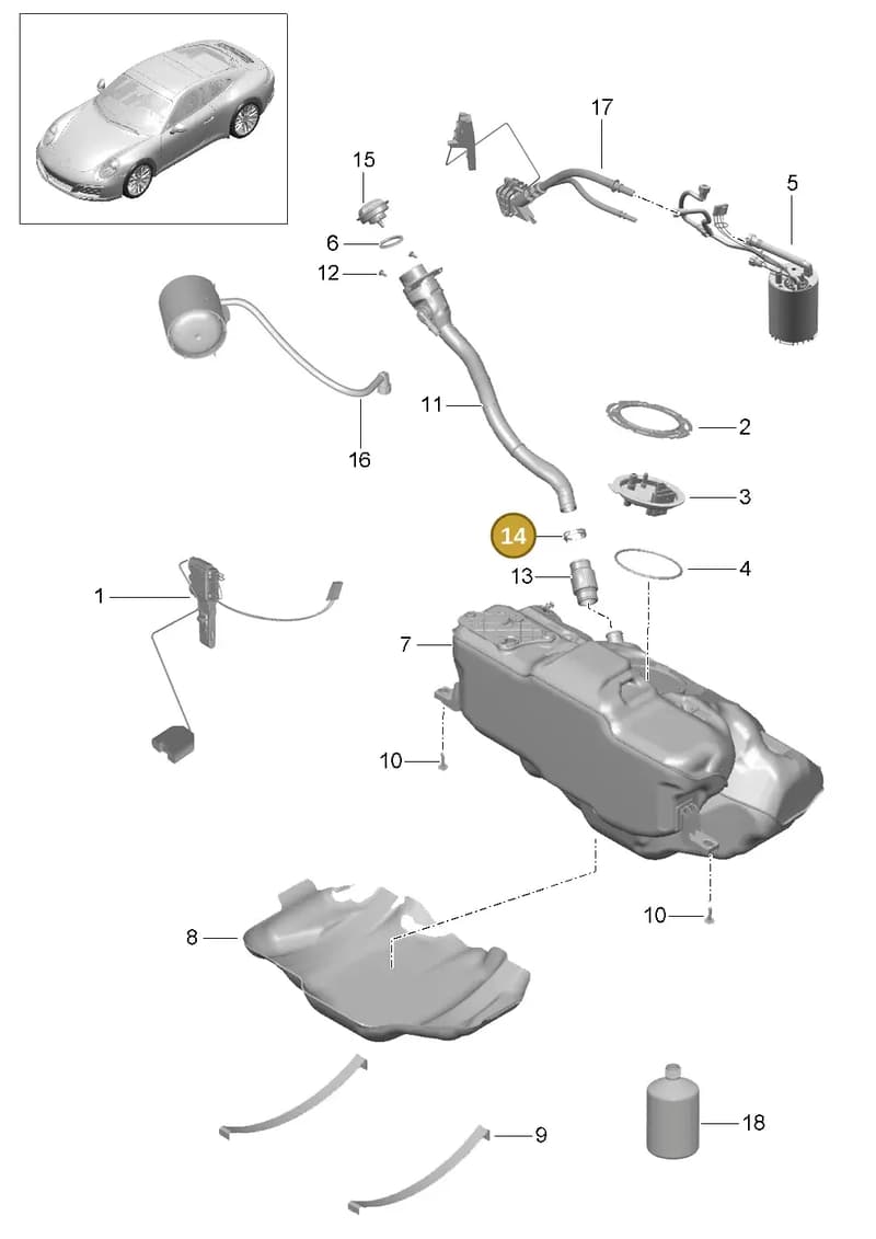 99951274801 — Porsche GT2 RS Clubsport (2013-2020) diagram p42201000, position 14