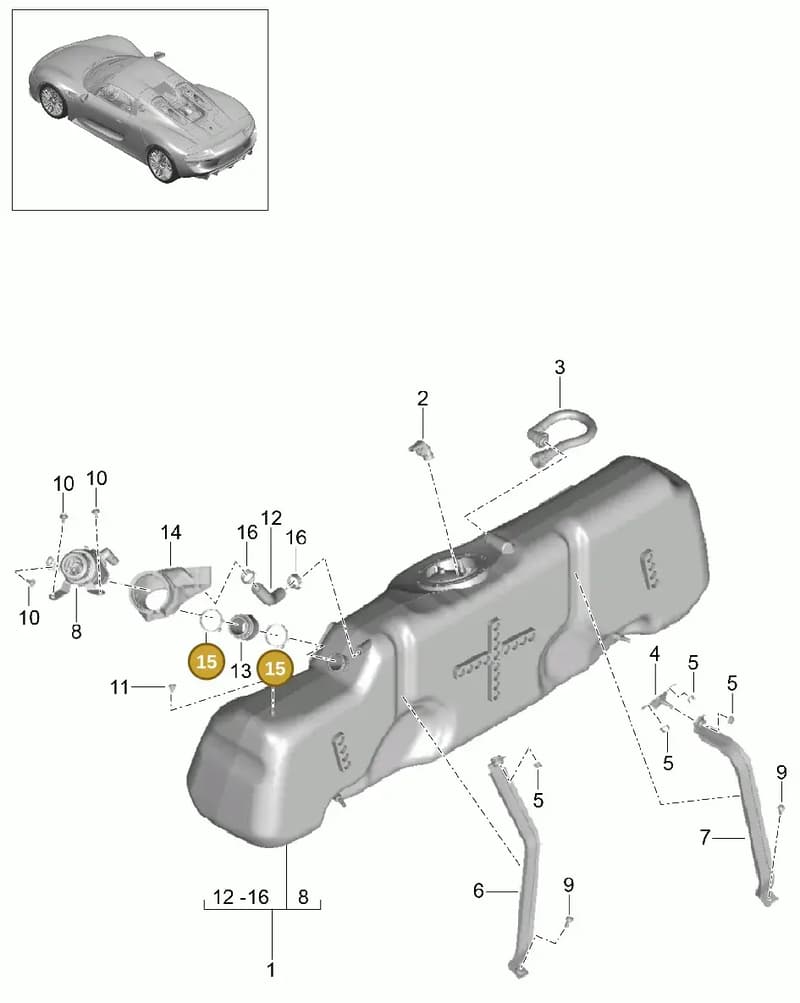 99951274801 — Porsche 918 Spyder (2014-2015) diagram p43201000, position 15