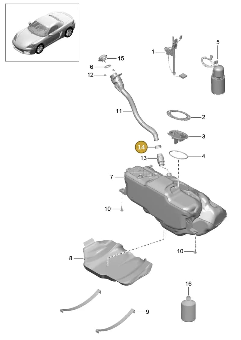 99951274801 — Porsche Boxster (2016-2019) diagram p48201000, position 14