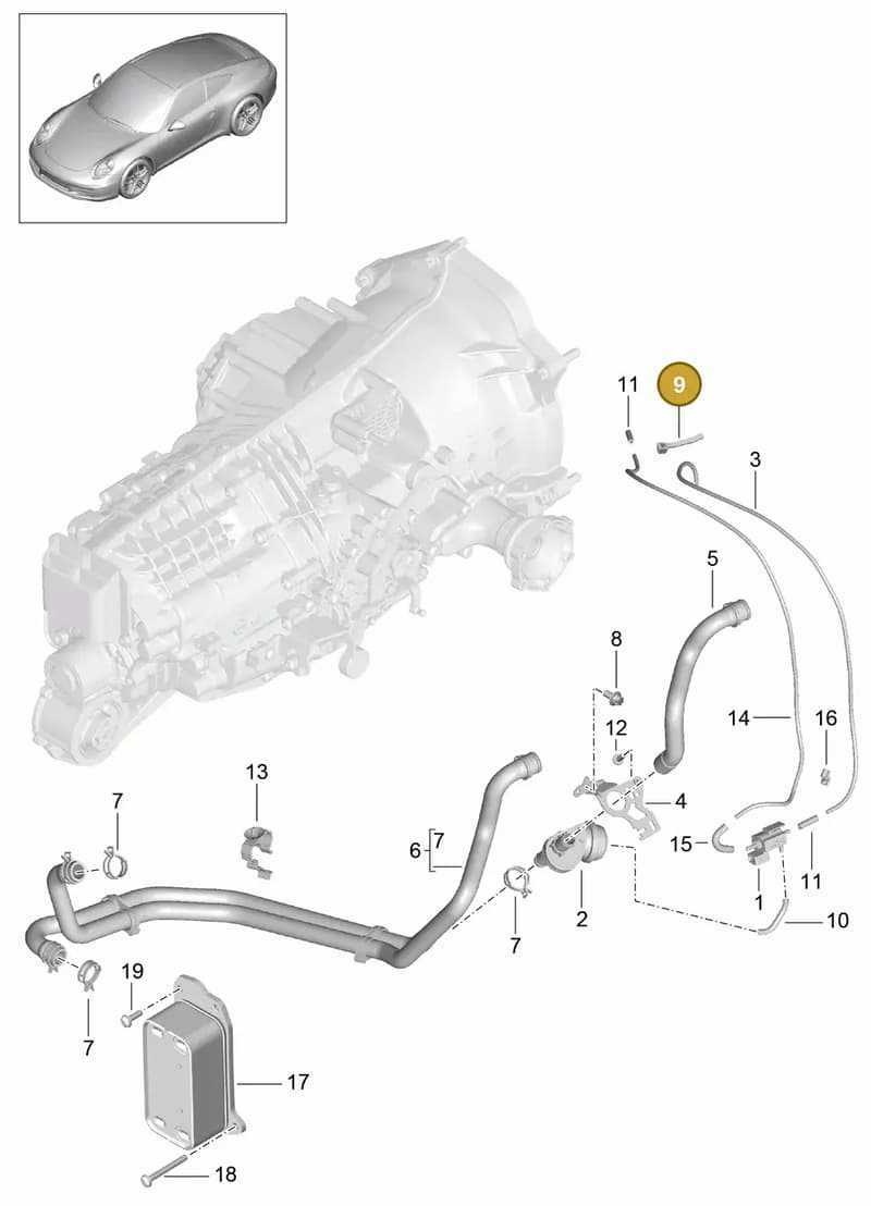 99951307540 — Porsche 991 Carrera 4 (2011-2016) diagram p38302015, position 9