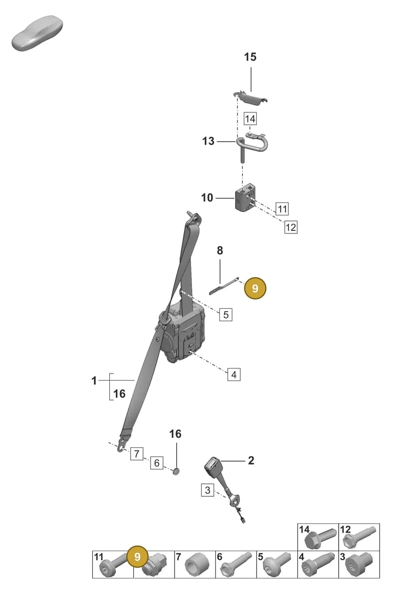 99951603201 — Porsche 911 (2024-2025) diagram p53812000, position 9