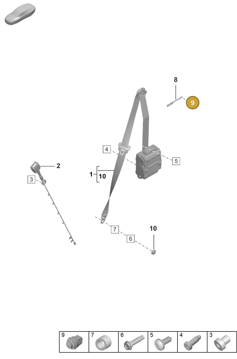 99951603201 — Porsche 911 (2021-2022) diagram p59812000, position 9