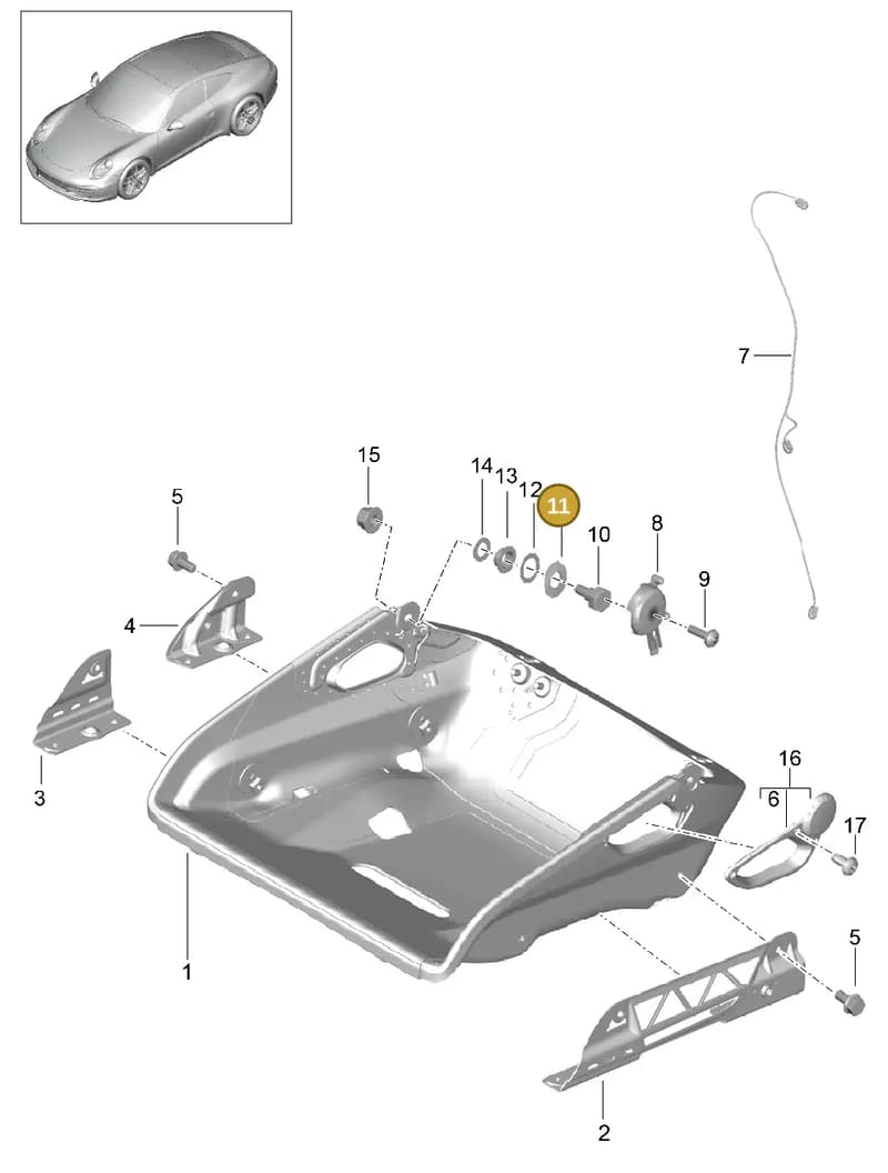 99952301901 — Porsche 991 Carrera 4 (2011-2016) diagram p38817034, position 11