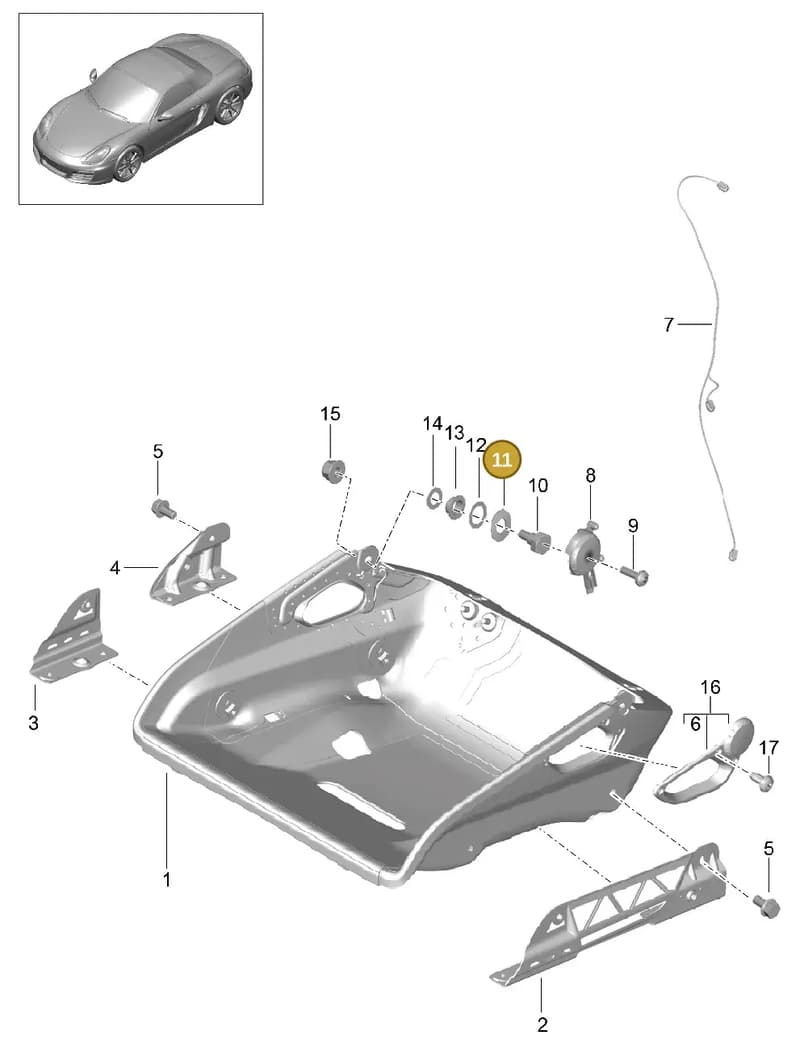 99952301901 — Porsche Boxster (2012-2016) diagram p39817064, position 11