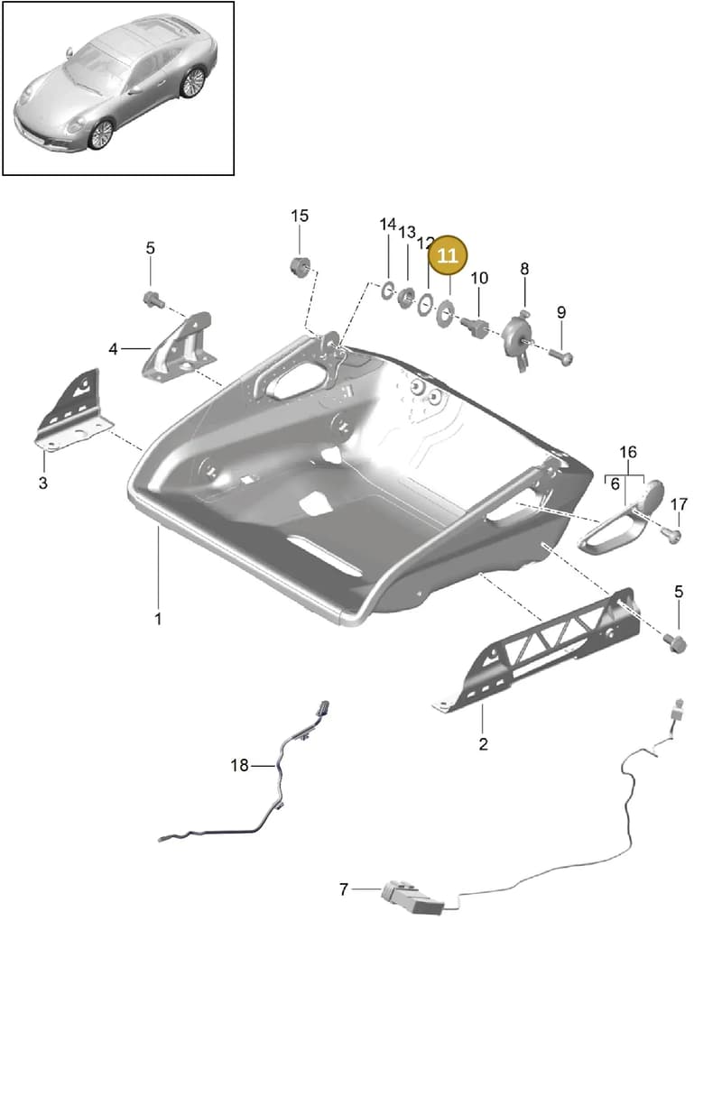 99952301901 — Porsche 911 (2016-2019) diagram p47817034, position 11