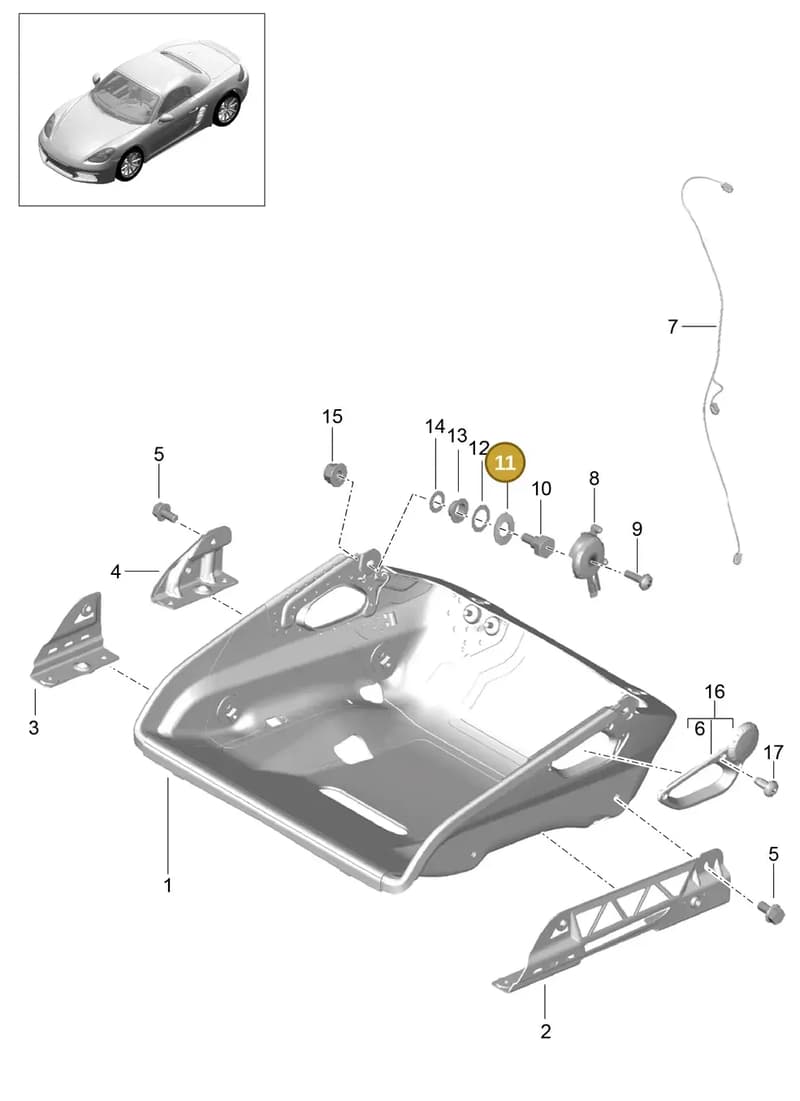 99952301901 — Porsche Boxster (2016-2019) diagram p48817064, position 11