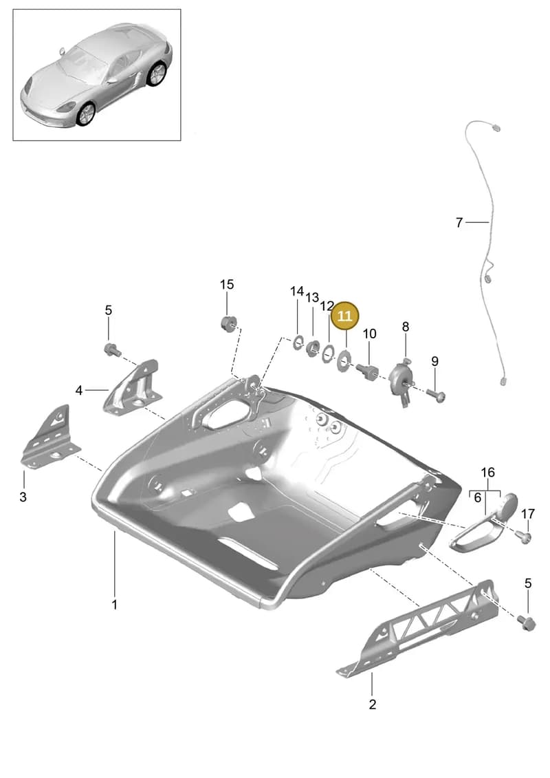 99952301901 — Porsche Cayman (2016-2019) diagram p50817064, position 11