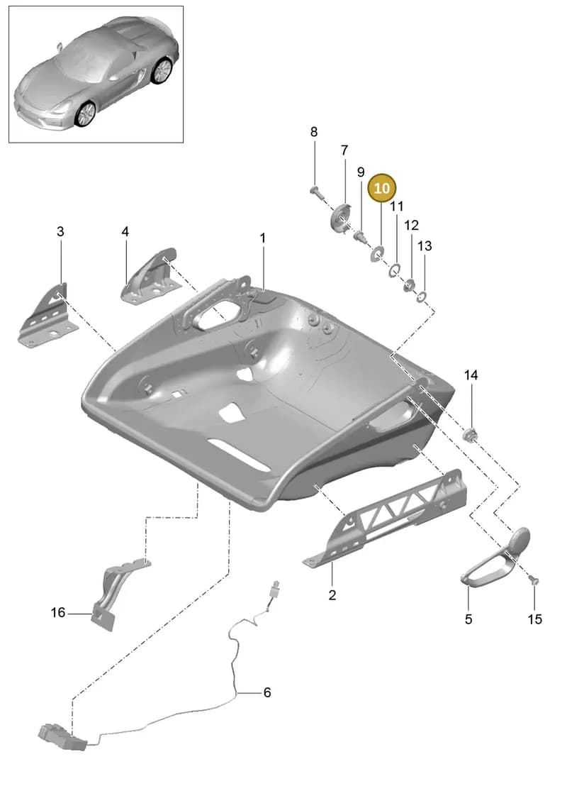 99952301901 — Porsche Boxster Spyder (2019-2020) diagram p46817064, position 10