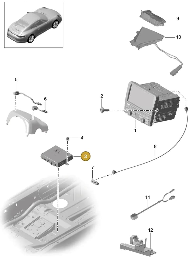 99959124301 — Porsche 991 Carrera 4 (2011-2016) diagram p38911000, position 3