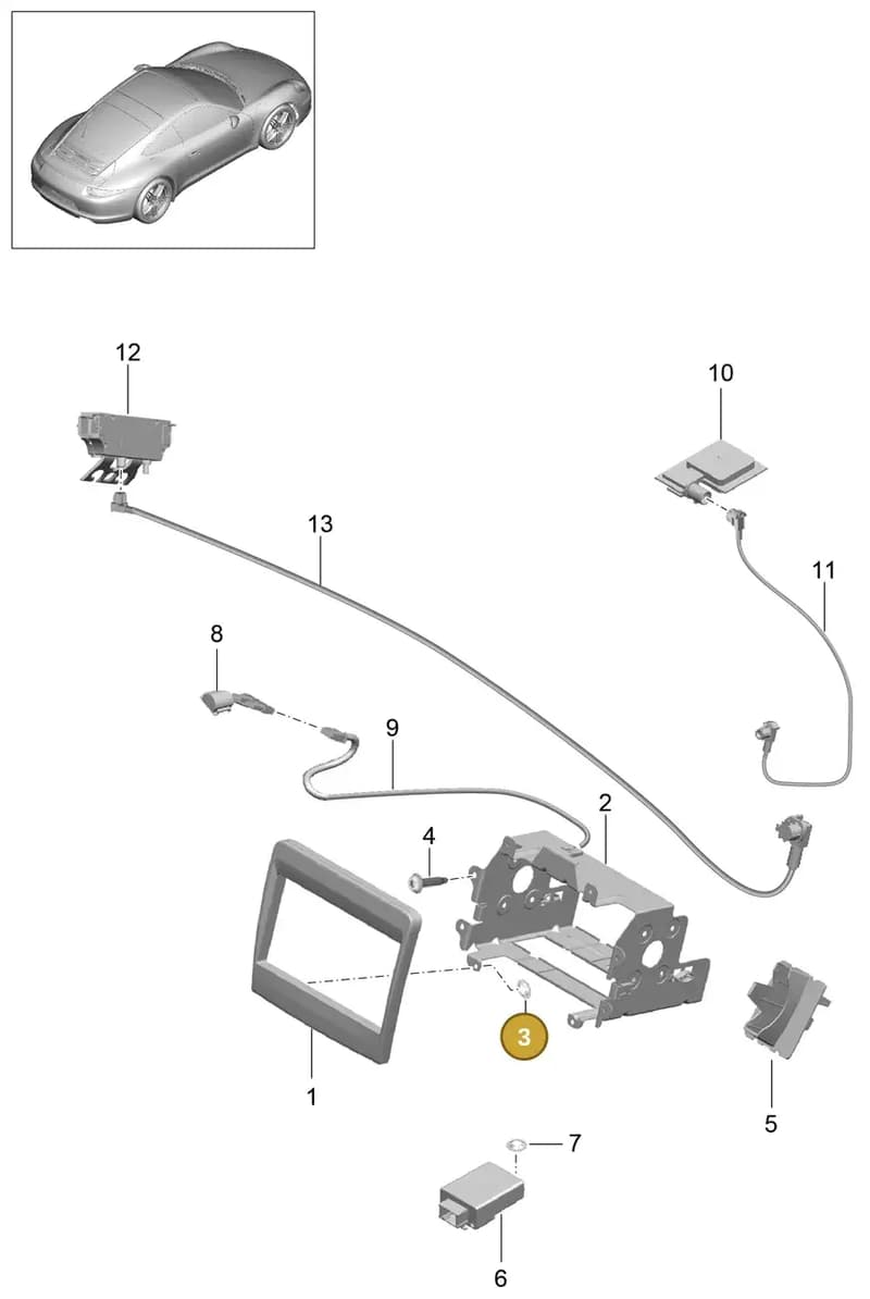 99959124301 — Porsche 991 Carrera 4 (2011-2016) diagram p38911001, position 3