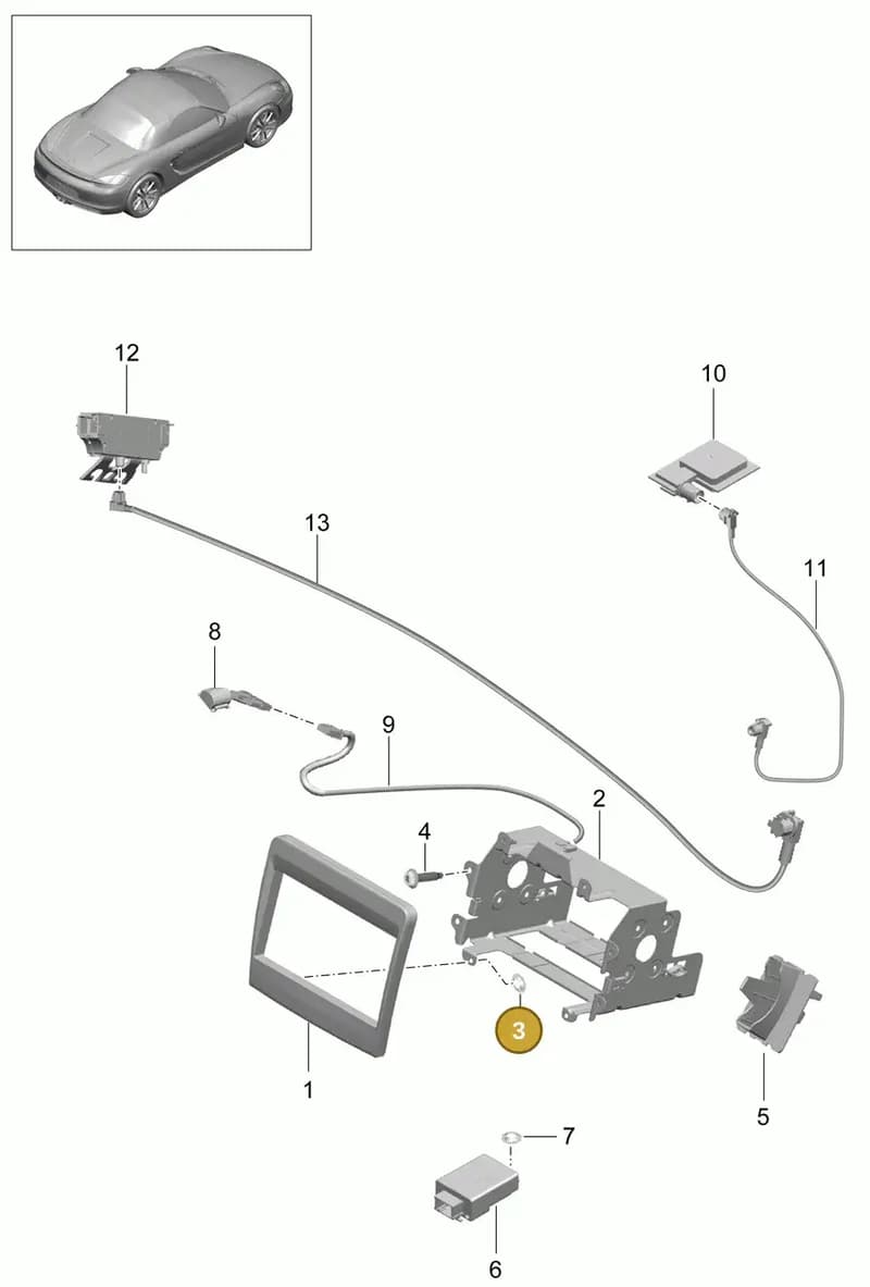 99959124301 — Porsche Boxster (2012-2016) diagram p39911001, position 3