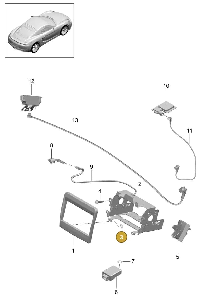 99959124301 — Porsche Cayman (2013-2016) diagram p40911001, position 3