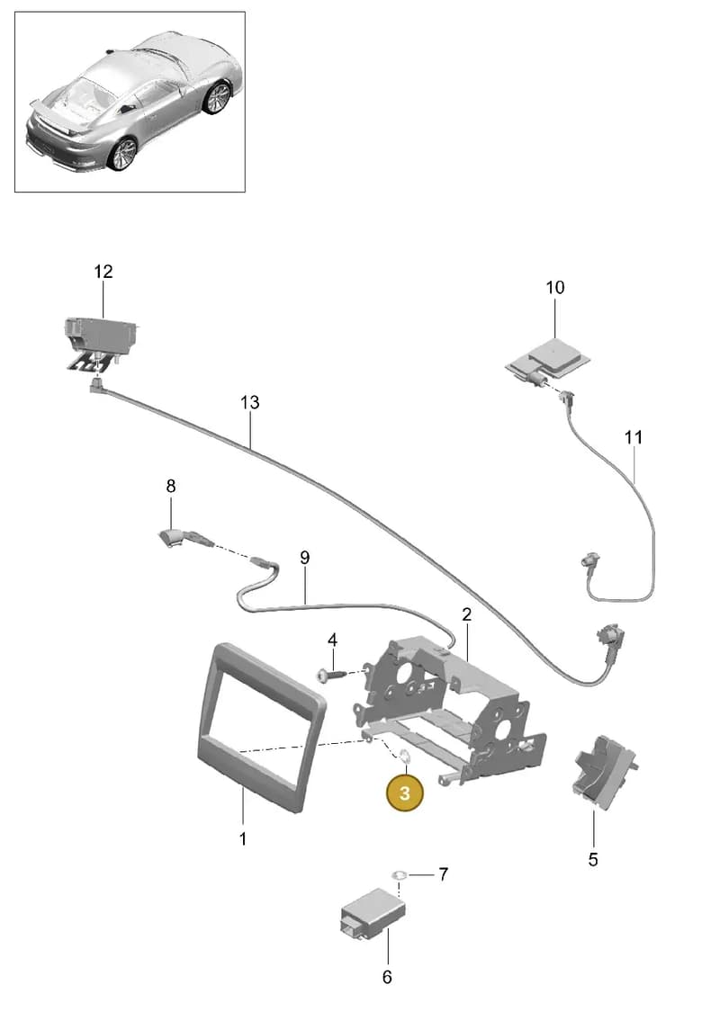 99959124301 — Porsche 911 (2013-2020) diagram p41911001, position 3