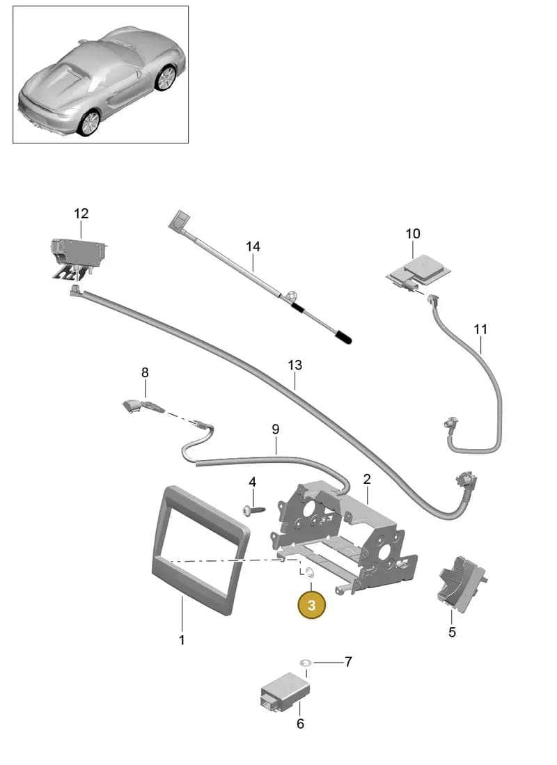99959124301 — Porsche Boxster Spyder (2015-2016) diagram p46911001, position 3