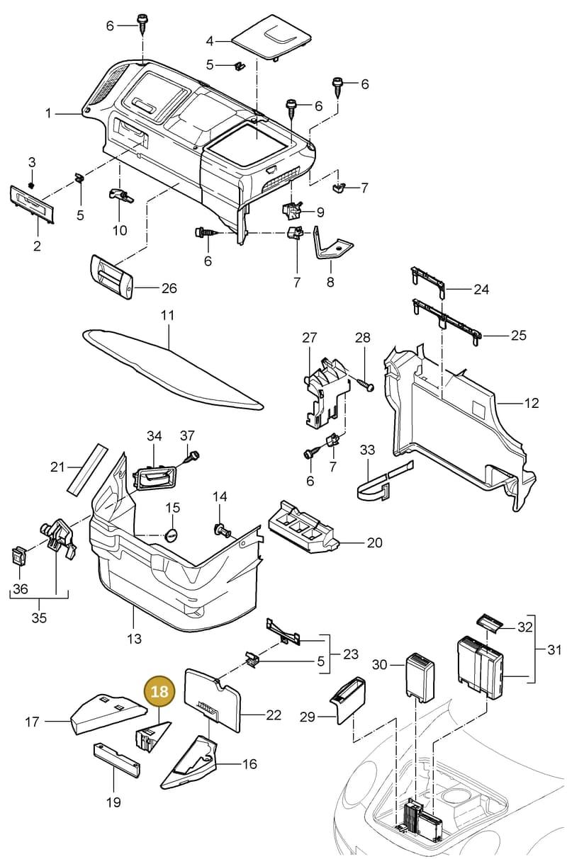 99959134801 — Porsche Turbo (2006-2009) diagram p30807000, position 18