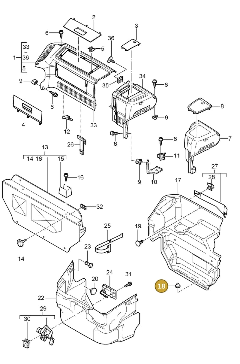 99959134801 — Porsche 911 Carrera (2008-2012) diagram p32807000, position 18