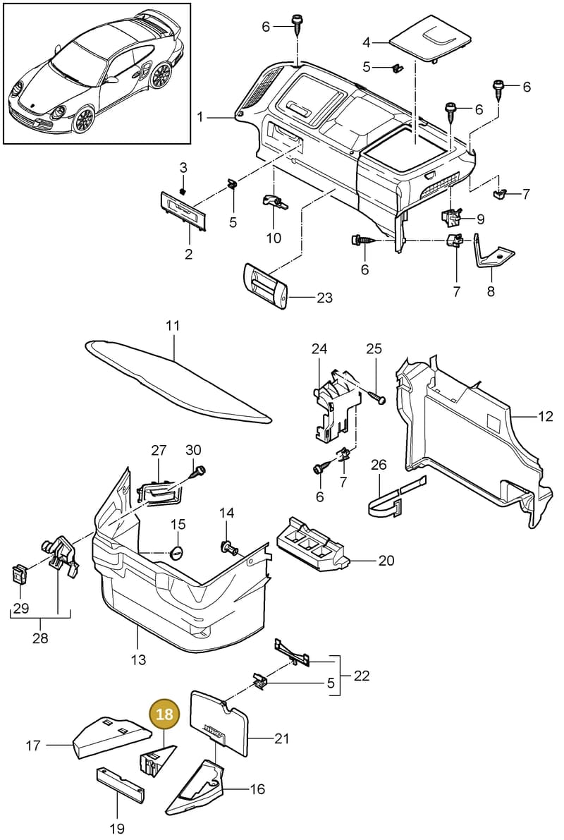 99959134801 — Porsche GT2 RS (2009-2012) diagram p36807000, position 18