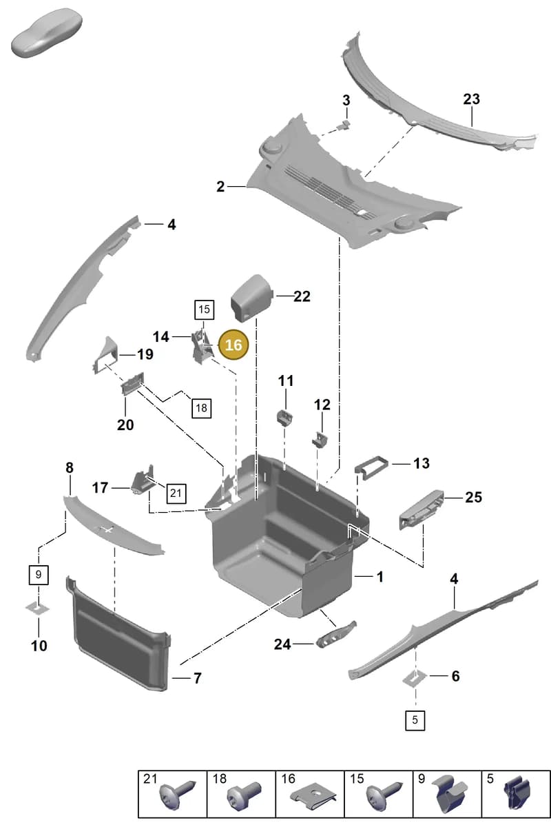 99959134801 — Porsche Boxster Spyder (2019-2020) diagram p55807000, position 16
