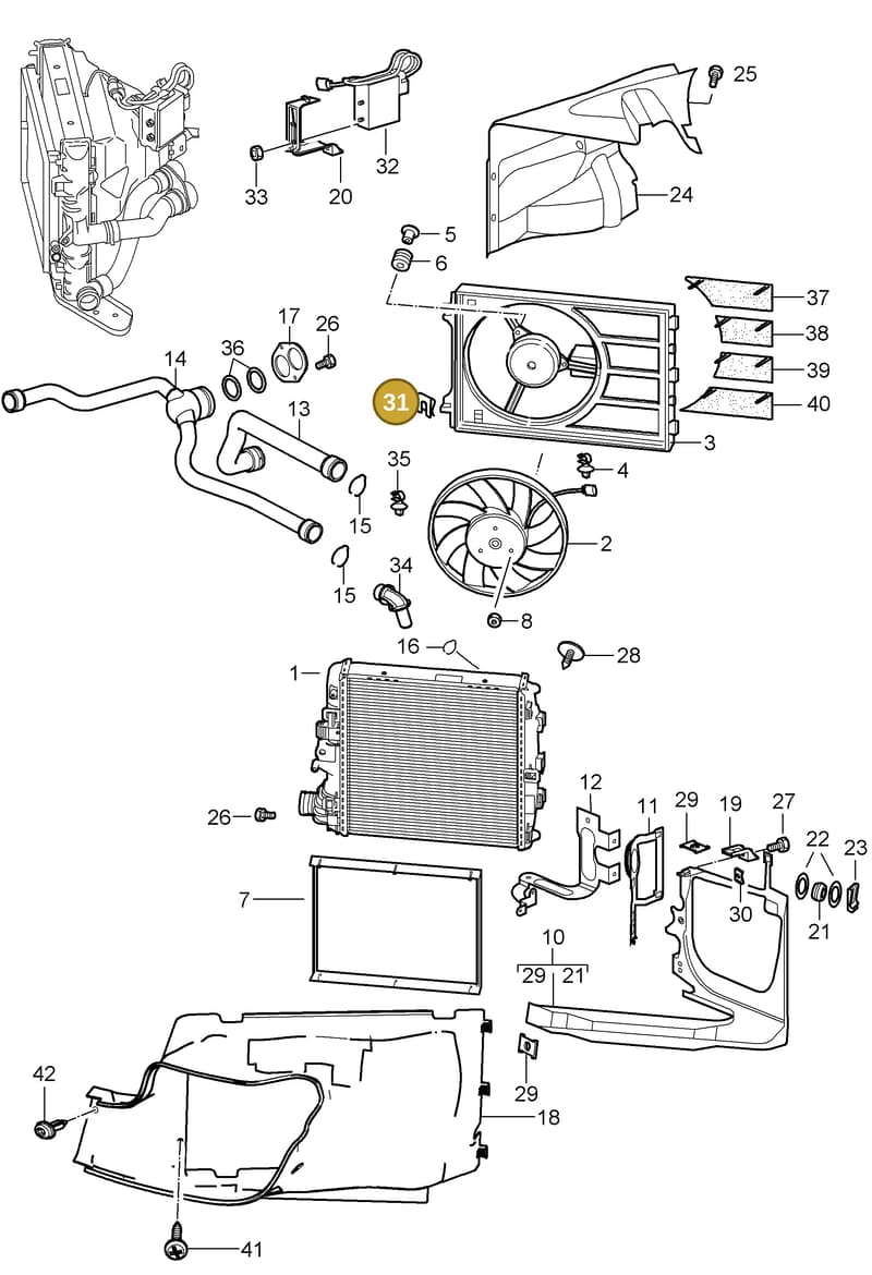99959169901 — Porsche Turbo (2006-2009) diagram p30105015, position 31