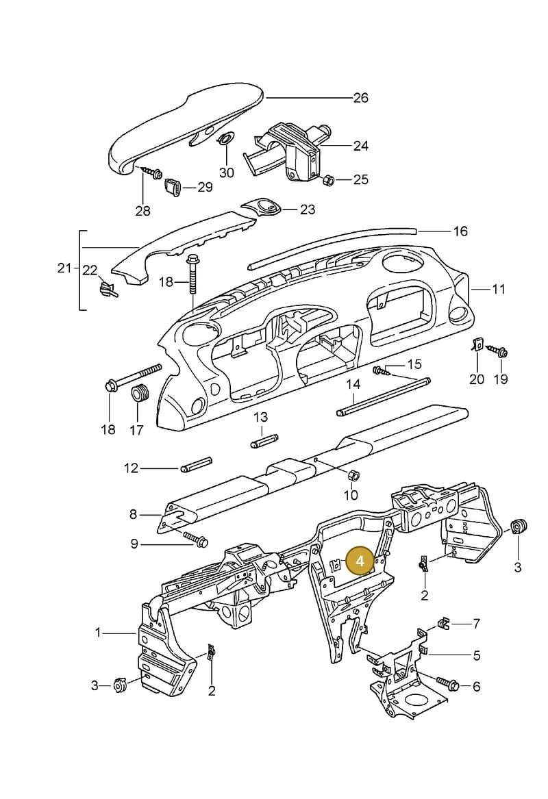 99959185501 — Porsche GT3 RS (1998-2005) diagram p22809000, position 4