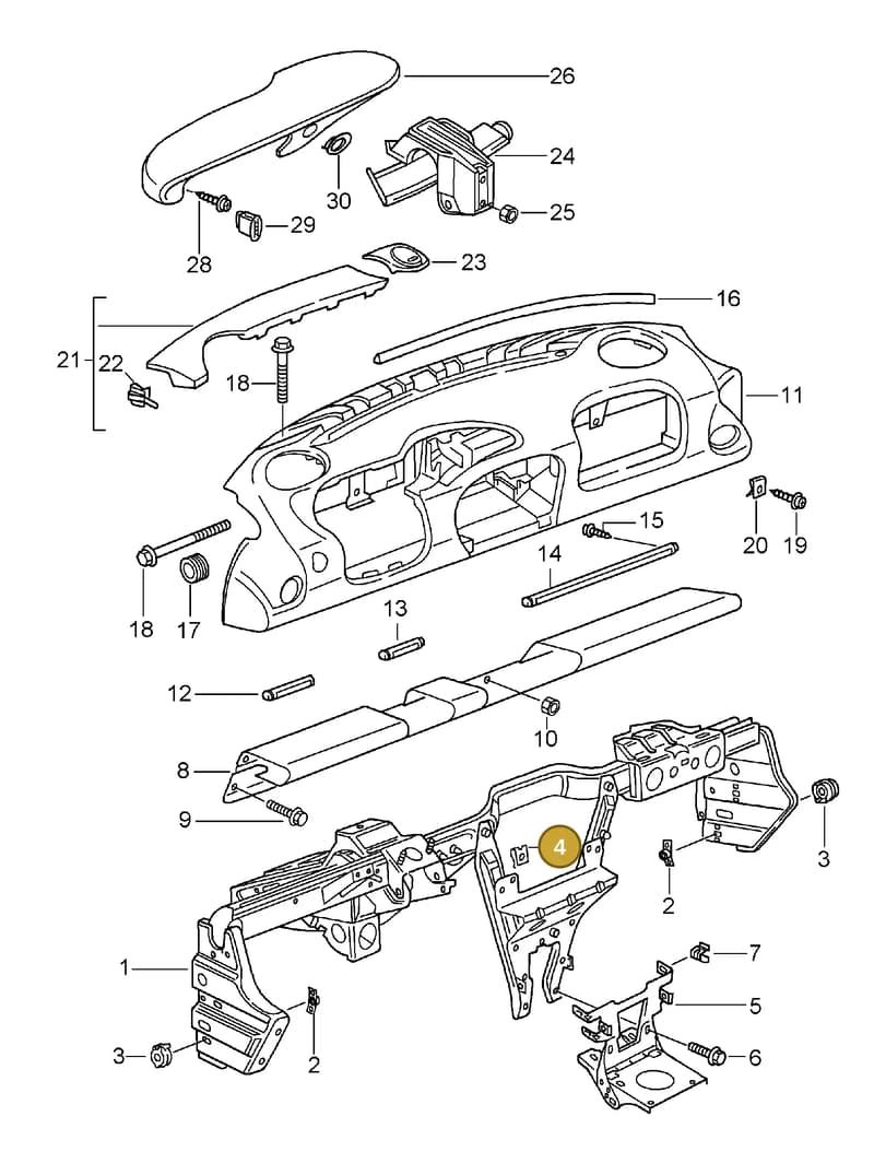 99959185501 — Porsche Turbo (2000-2005) diagram p23809000, position 4