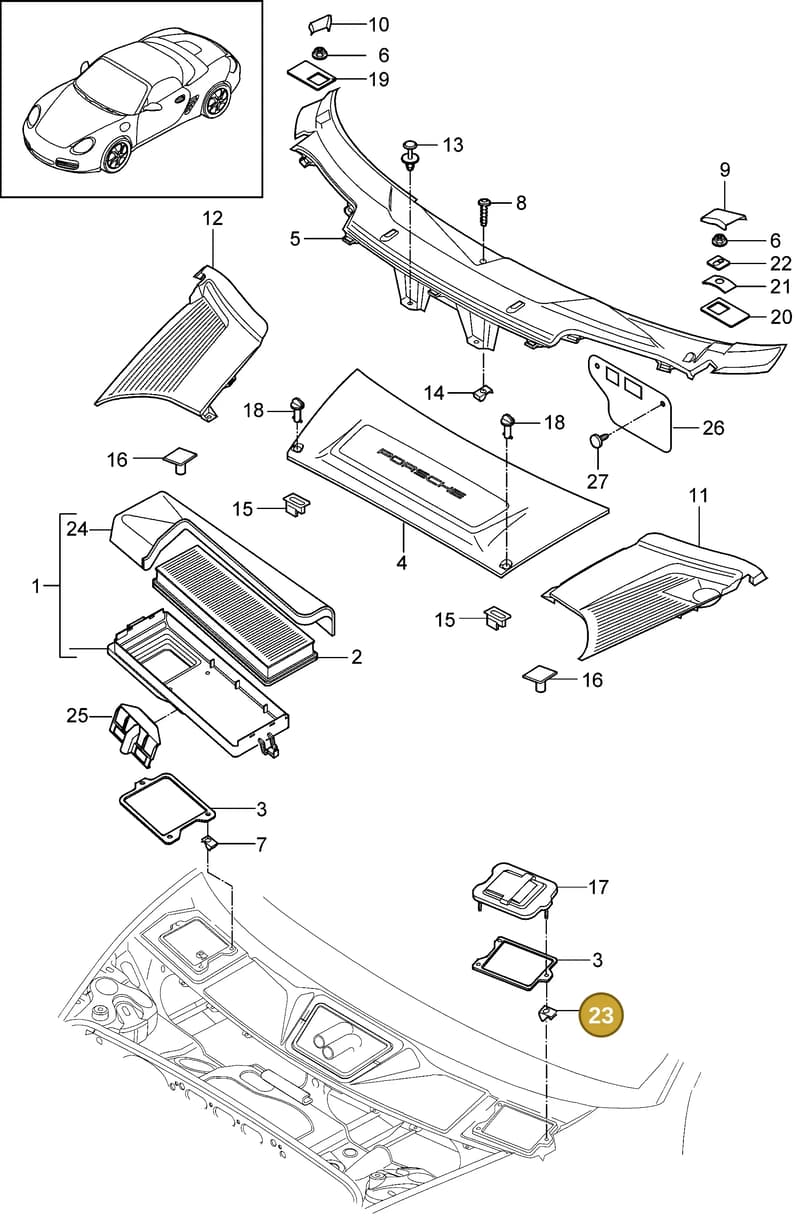 99959185501 — Porsche Boxster S (2004-2008) diagram p27813020, position 23