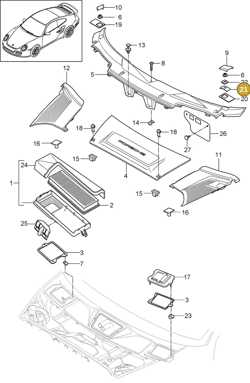 99959192240 — Porsche Turbo (2006-2009) diagram p30813020, position 21