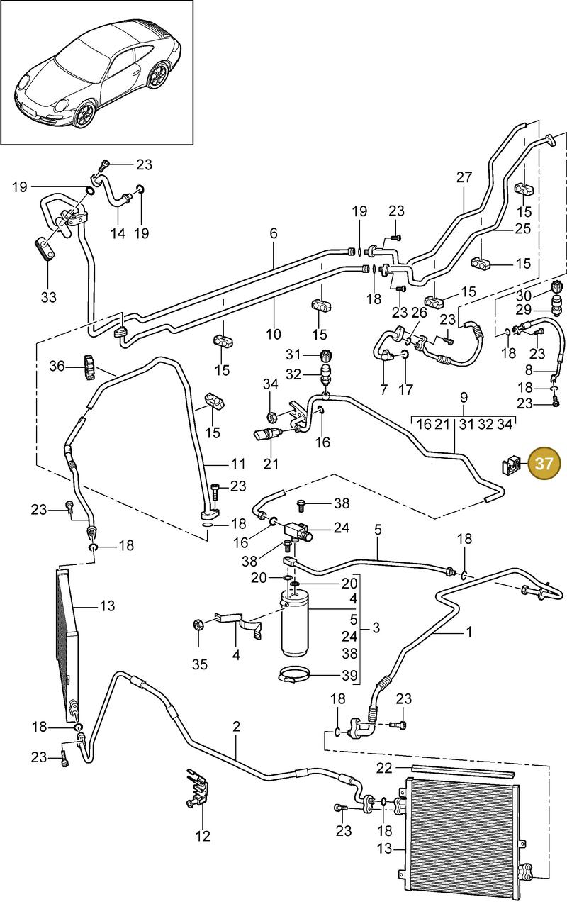 99959192240 — Porsche 911 Carrera (2008-2012) diagram p32813025, position 37