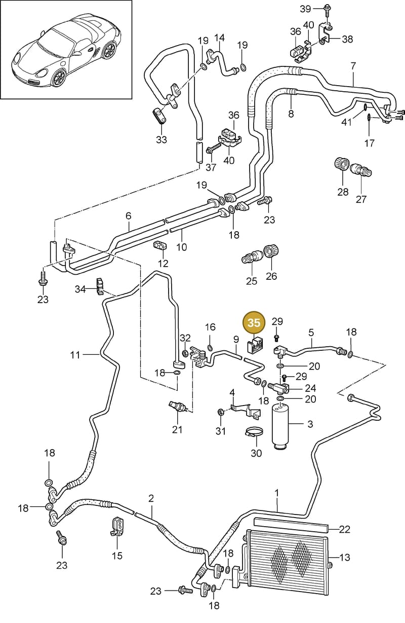 99959192240 — Porsche Boxster S (2008-2012) diagram p33813025, position 35