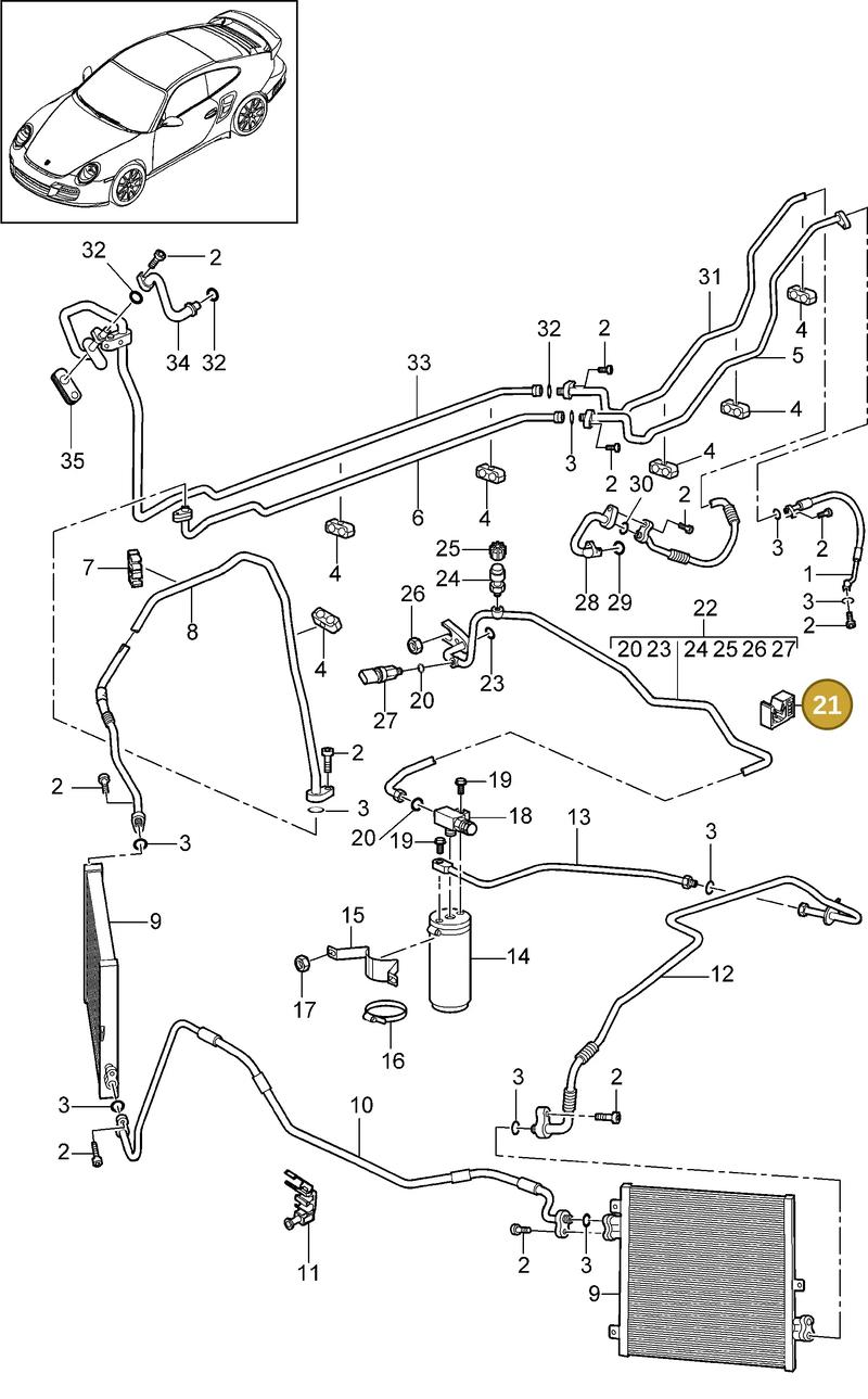 99959192240 — Porsche GT2 RS (2009-2012) diagram p36813025, position 21