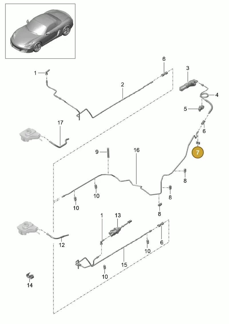 99959192240 — Porsche Boxster (2012-2016) diagram p39702008, position 7