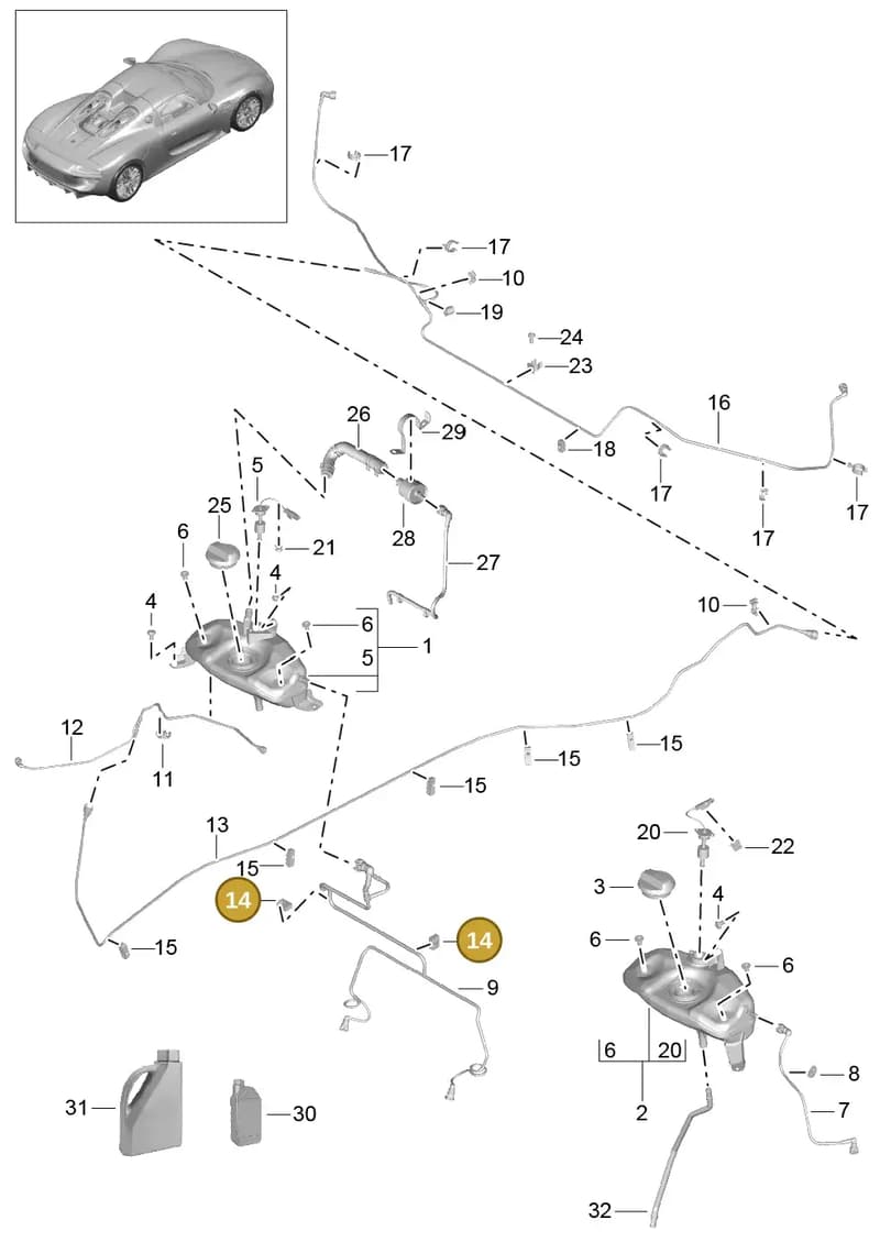 99959192240 — Porsche 918 Spyder (2014-2015) diagram p43105025, position 14