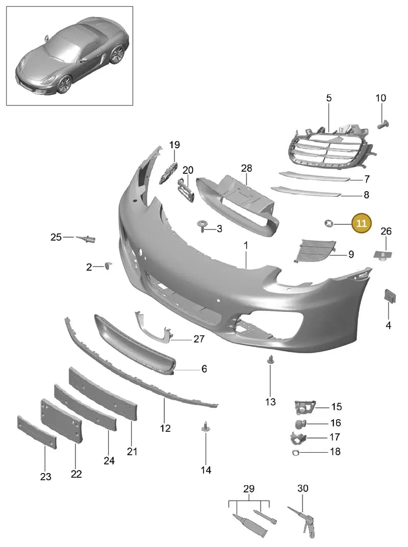 99959194603 — Porsche Boxster (2012-2016) diagram p39802000, position 11