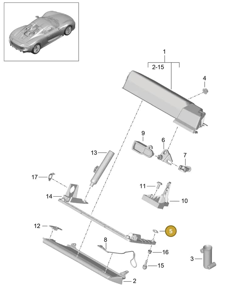 99959194603 — Porsche 918 Spyder (2014-2015) diagram p43809010, position 5