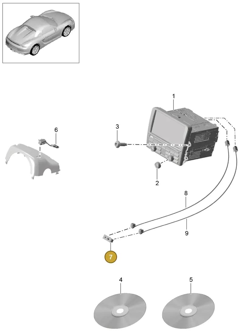 99959194603 — Porsche Boxster Spyder (2015-2016) diagram p46911000, position 7