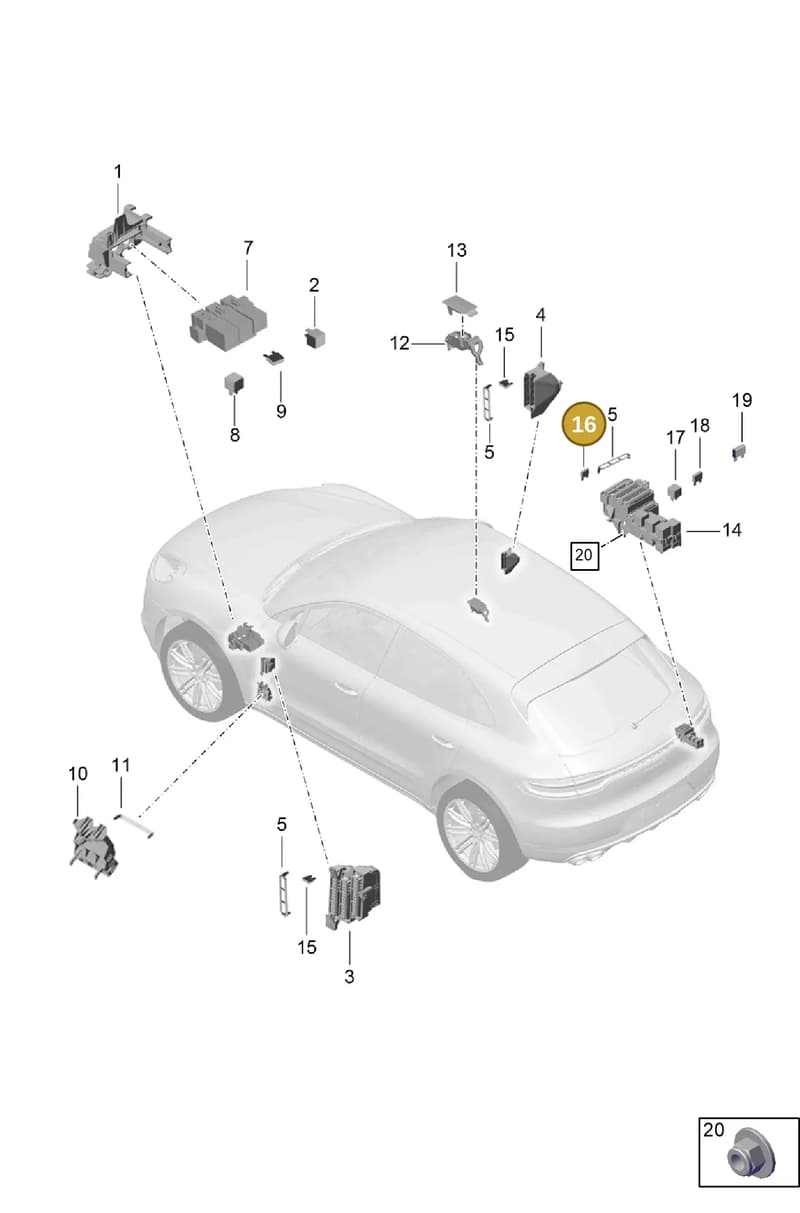 99960701200 — Porsche Macan (2018-2022) diagram p52902000, position 16