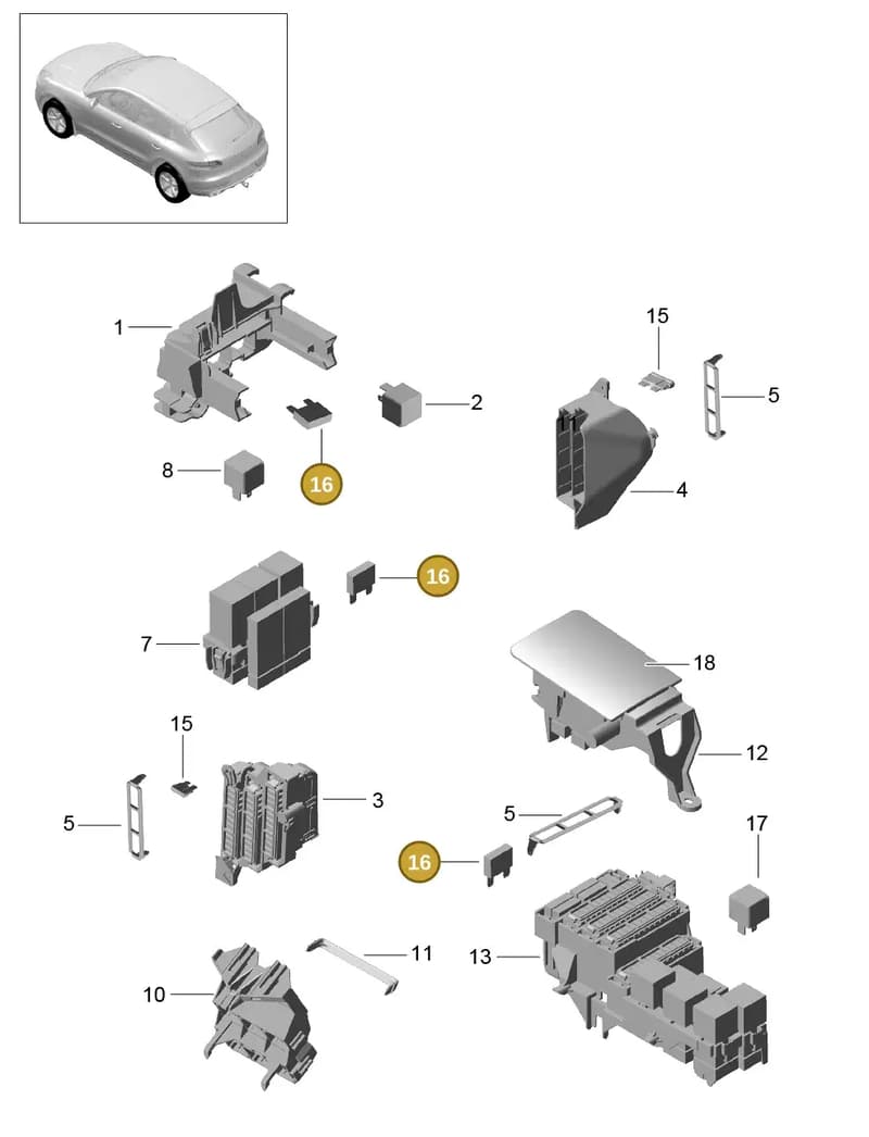 99960701500 — Porsche Macan (2013-2018) diagram p44902000, position 16