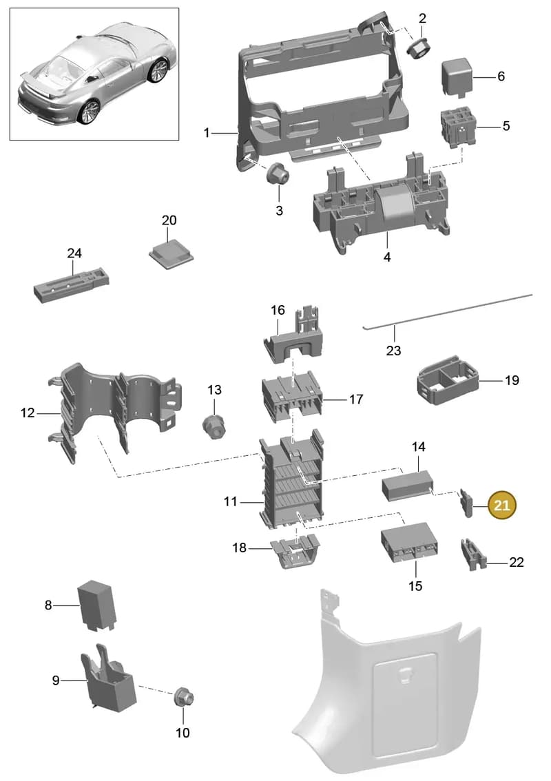 99960701900 — Porsche 911 (2013-2020) diagram p41902000, position 21