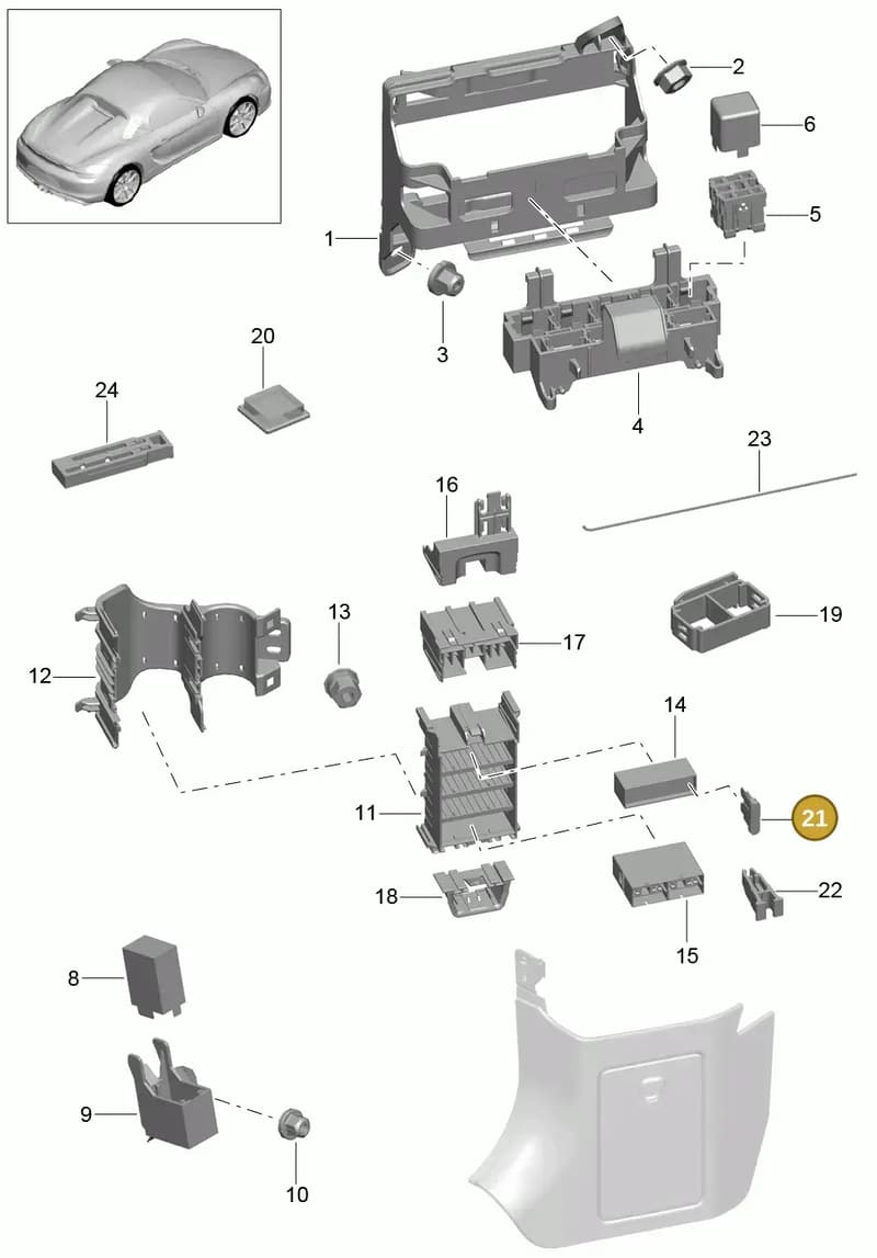 99960701900 — Porsche Boxster Spyder (2015-2016) diagram p46902000, position 21