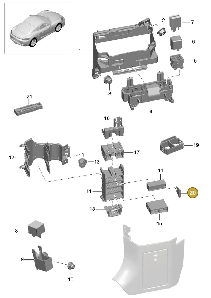 99960701900 — Porsche Cayman (2016-2019) diagram p50902000, position 20