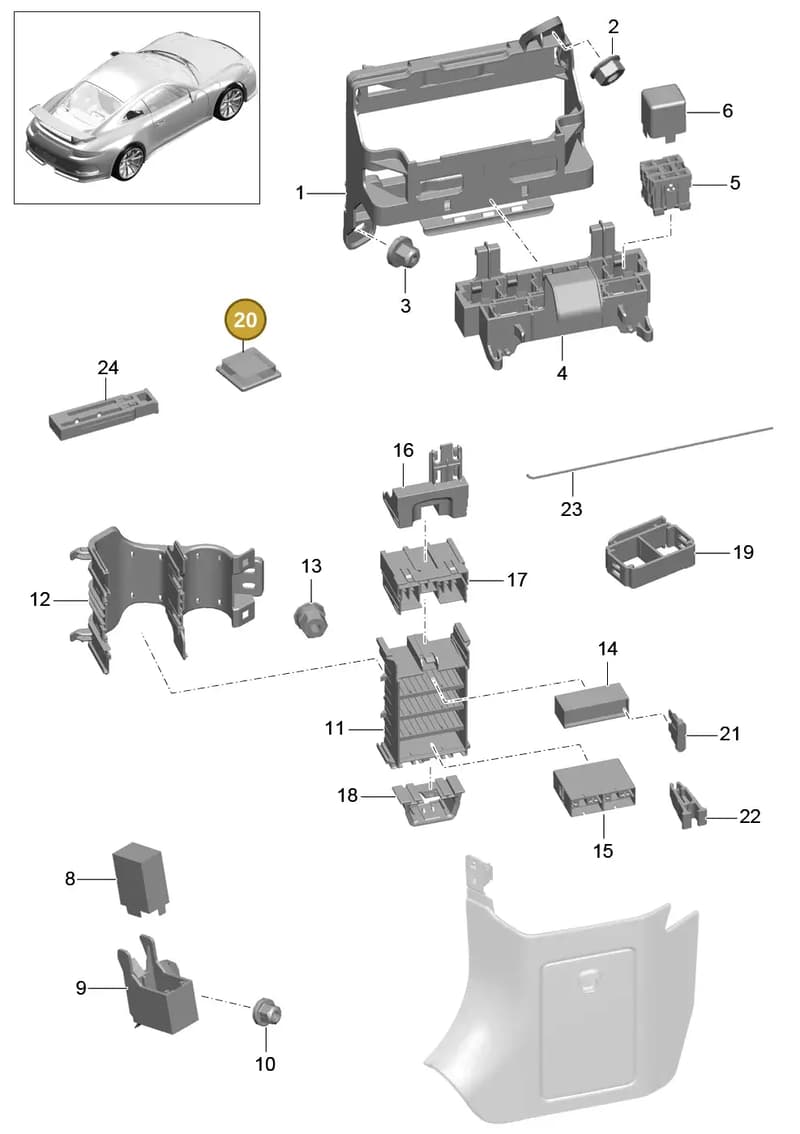 99960705400 — Porsche 911 (2013-2020) diagram p41902000, position 20