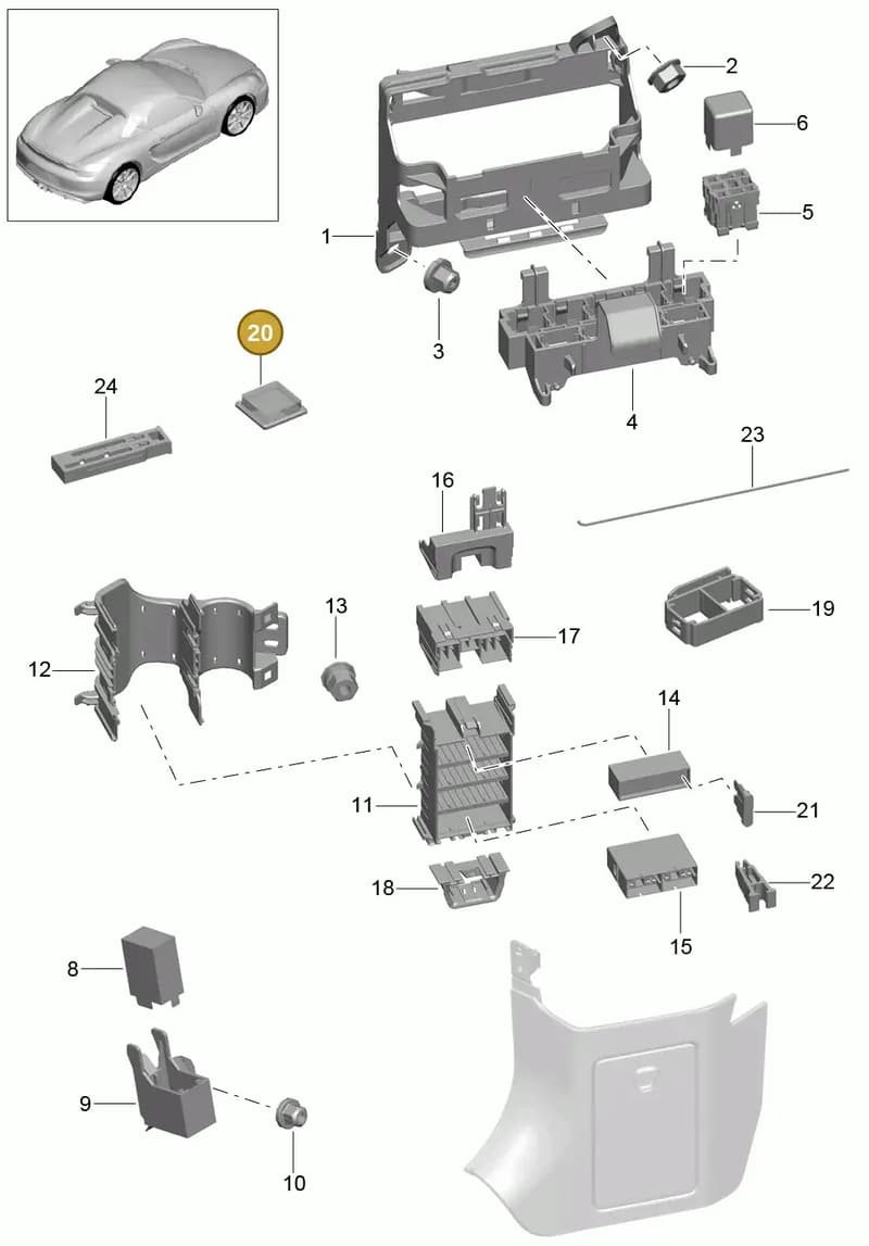 99960705400 — Porsche Boxster Spyder (2015-2016) diagram p46902000, position 20