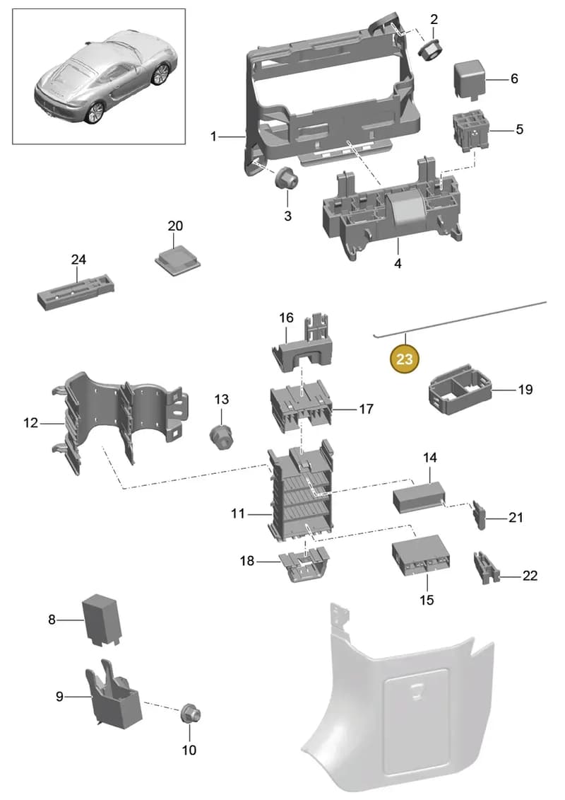 99960705500 — Porsche Cayman (2013-2016) diagram p40902000, position 23